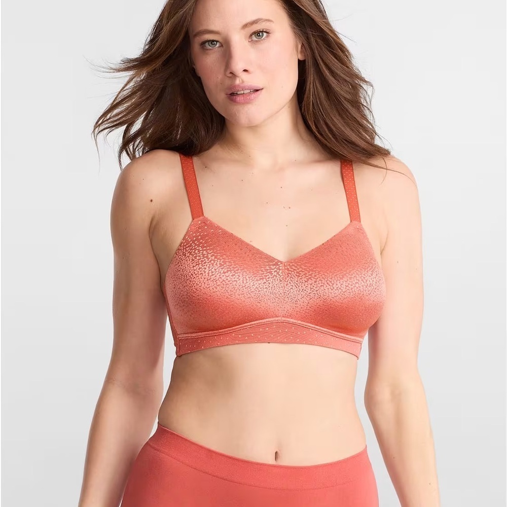 NWT Wacoal 852303 Back Appeal Wire Free Bra Dusty Rose Size 40 C Comfort